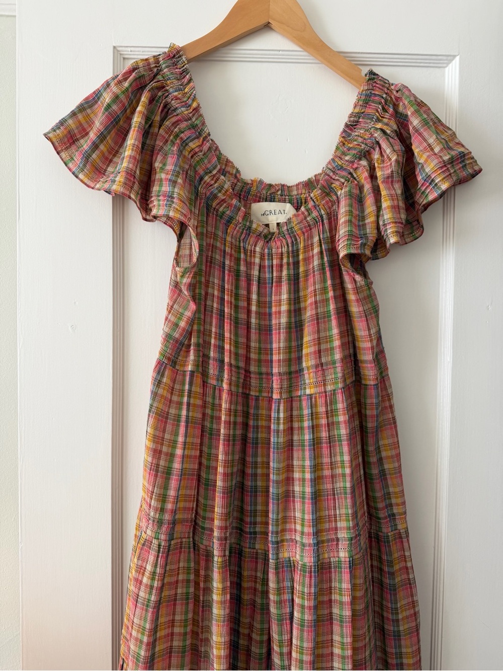 THE GREAT. Nightingale Dress in Bright Summer Plaid (Size 1/Small)